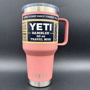 YETI Rambler 30 oz Travel Mug with Stronghold Lid Sandstone Pink READ